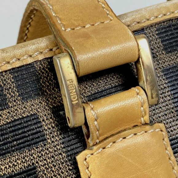 FENDI Zucca pattern Bucket type Tote Bag PVC/Leather Brown - Picture 10 of 12
